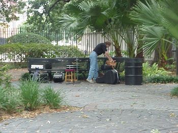 Park bench recording for Bamboula in Congo Square, New Orleans
