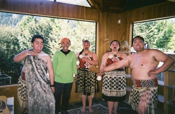Scaring off the haters with my Maori sisters and brothers in New Zealand
