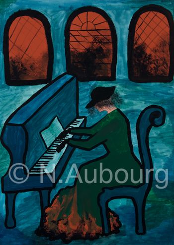 Woman at Piano by Nicolette Aubourg ©
