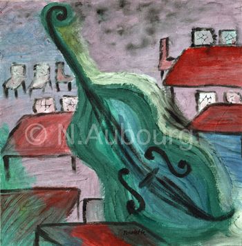 Green Double Bass by Nicolette Aubourg ©
