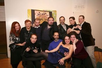 With the cast of the Off-Broadway hit, "Gimpel Tam," in NYC
