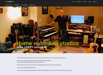 
My studio was featured in an online article by Lewitt Microphones (July 2019)



