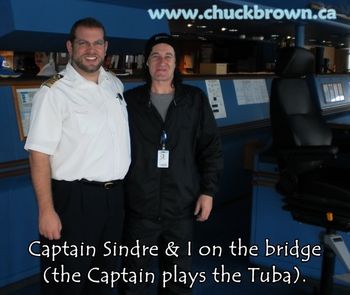 On 'The Bridge' w Captain Sindre
