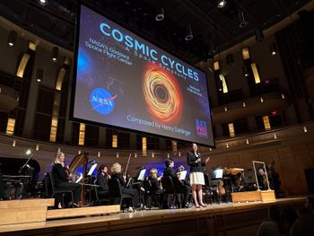 NASA/Goddard Space Flight Center Director Makenzie Lystrup delivers remarks prior to the second performance at the Strathmore. Photo credit: NASA/Wade Sisler

