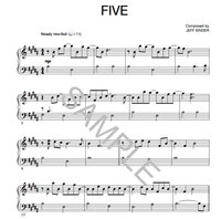 Five - by Jeff Kinder Solo Piano Sheet Music