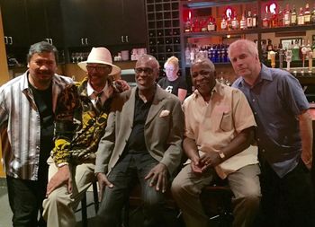 Vocalists Richard Arnold (hat) & Dennis Rowland (center) In July, 2016, former Count Basie vocalist Dennis Rowland sat in with the band
