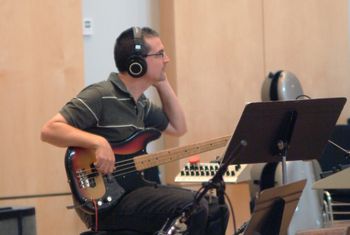 In the studio with my beloved Fender Precision
