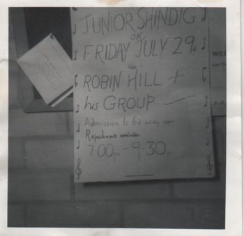 Poster for Robin's first ever gig age 12!
