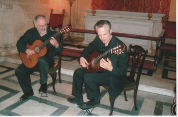 Robin & Peter Wiltschinsky rehearsing before a concert
