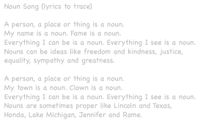 Noun Song lyrics to trace