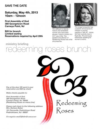 Redeeming Roses Brunch May 4th, 2013
