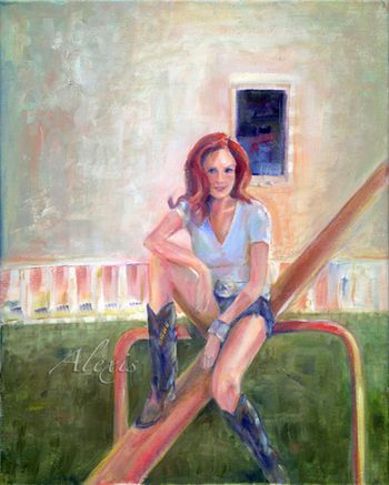 "Seesaw Girl" Oil on Canvas
