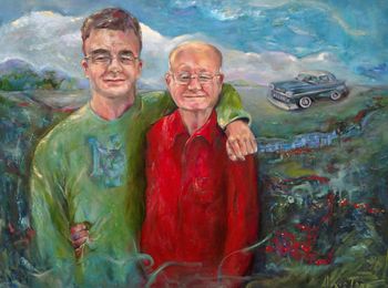 "Paul & Gramps" Oil on Canvas 3' x 5' SOLD
