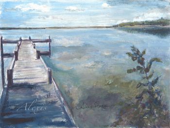 "Lake Pier" Oil on Canvas
