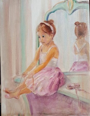 "Ballerina Dressing" Oil on Canvas
