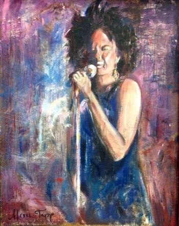 "Singing the Blues" Oil on Masonite  SOLD

