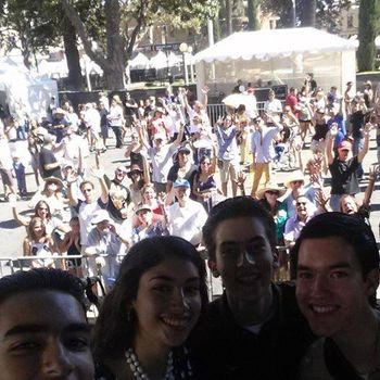 Selfie with the audience at the Orange International Street Fair, Old Town Orange, CA. August 2014
