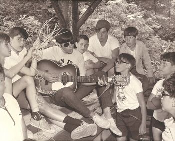 Playing a Stella 12-string at Camp Veritans, Haledon, NJ (1966)
