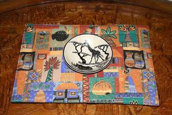 African plate on placemat
