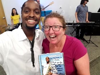 March 2, 2018 - Another!  All smiles with Tina Murray, pre-show, with signed copy of "PROMISE!" CD. CD Release Tour "PROMISE!" 2017-2018
