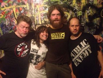 Nasalrod is (L to R): Spit Stix, Mandy Morgan, Mustin Douch, Chairman Hangin' @The Smell in L.A. (Pic by Giovanna Descoteaux)
