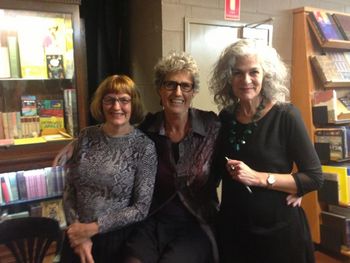 Rosie Scott, Robin and Debra Adelaide at Berkelouw Books discussing the anthology, A Country Too Far
