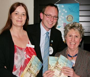 Robin signing books at Laverton Point Rotary
