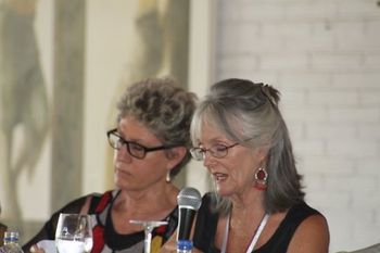 Robin and author Diana Greentree on Ubud Writers Festival panel
