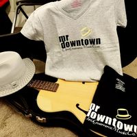 "Mr. Downtown" WOMEN'S V-Neck Logo T-Shirt GREY