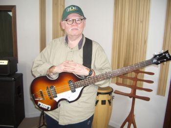 Charlie with his Hofner bass named "Paul McCartney"

