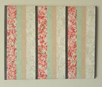 Stripes #1. Wallpaper samples, non-toxic glue, and gloss varnish on canvas. 16" x 20". 2023. $150
