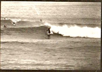 even knee-boarders..Ha!!....unknown... Pataua..winter of '69 ...high tide on the bar
