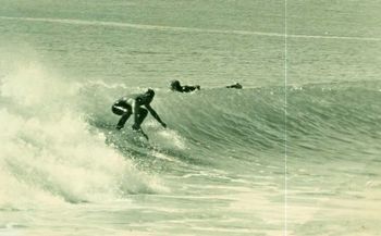 Greg getting some nice speed on a beautiful small 'shippies' wall... ....autumn of '73

