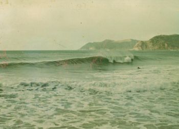 Ding Bay always had a nice little right hander into the corner as well..... tides a little high here this day...can get a little back-washy on high tide..summer of 1970

