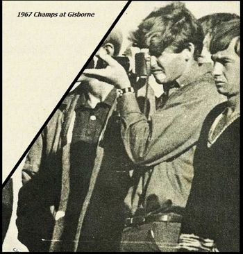 Ian Butt makes the 1967 Gisborne Photo News.... at the '67 champs with John Blomfield on his right
