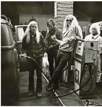 Aussies........70s hair.....and filling up a kombi
