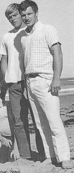 I think Jim Carney (on left) ....probably had the typical 1968 surf look! loose t-shirt and levi's...i remember how cool it was getting my first pair of Lee jeans...Ha!

