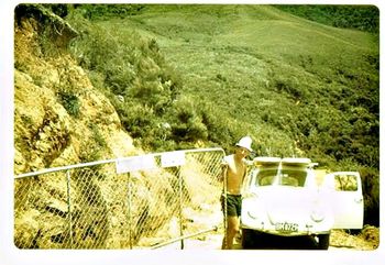 Goldy (Mike Rossiter) sneakin' off down a private road for a surf ...maybe!! Unfortunately...Goldy (Jimmy Nash's cousin) went on to better things about 5 years ago now, but has his place in the folklore of Northland surfing history!!...good on ya bro!
