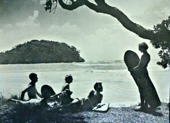 this is a classic shot...Matapouri ...summer of '56 those 'Alaia' boards seem to be everywhere around NZ in those early days....looks like a good swell running that day too!!!!
