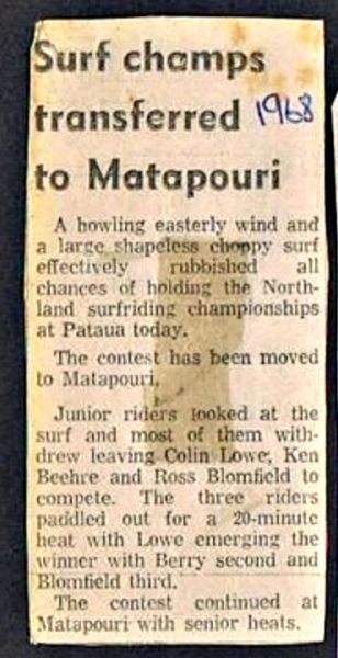 and now its back to the Whangarei coast.........Comp moved from Pataua to Matapouri... Must have been a big swell!!
