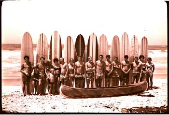 Northern Advocate photo of the 'Oceans Tauranga Surf Team' 1966 Great photo...typical of the mid-60's surf culture...they may have surfed against Tatahi....being in the Advocate!!..(local newspaper)...have been told its wayne Parkes (3rd from left)...Tony Randrup (11th from left) & Pauline Pullman far right!!!!....
