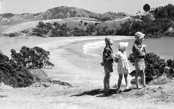 The Wells kids...Woolleys Bay 1949
