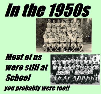 ENLARGE PHOTOS........CLICK ON A 1950s SONG ('Juke Box' BOTTOM RIGHT) THEN CLICK 'here' ...................................................In the 1950s most of us were still going to School!! We had never heard of surfing in 1955....but we did know life was a lot of fun! CHECK OUT SOME OF THESE SCHOOL PHOTOS...YOU MIGHT RECOGNISE SOMEONE!!!
