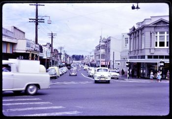 Cameron street 1963...and there's one of those classic old FJ Holdens...which were awesome cars... ...it was also around about this time that Tui was dragging people off up and down Cameron street in his topdressing truck...Ha!!
