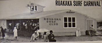 opening of the Ruakaka SLSC around '63 Was a pretty horrible day for the opening...but was so cool to have our own clubhouse...they bought an old house in and we reshaped it!!

