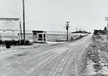 Airport construction Watea Road, Mangere during the construction of Auckland International Airport, 1961
