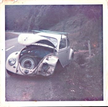 someone rushing to go for a surf in their VW..... Well....actually this was Graham Allens VW...remember it!!!....kinda had a bummed out surf trip that day...ha!.......somewhere in NZ!!
