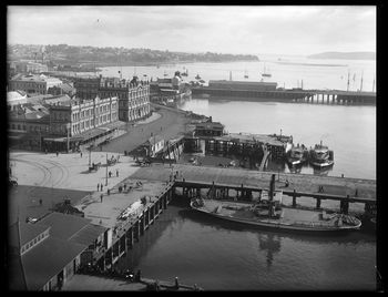1903 Taken from Royal Yard of 'King George', showing Queen Street Wharf (foreground),

