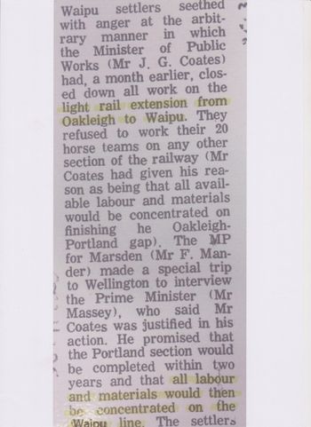 they were going to put the railway thru to Waipu...1922
