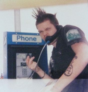 On the road to somewhere, April, 1993. Utilizing ancient forms of communication.
